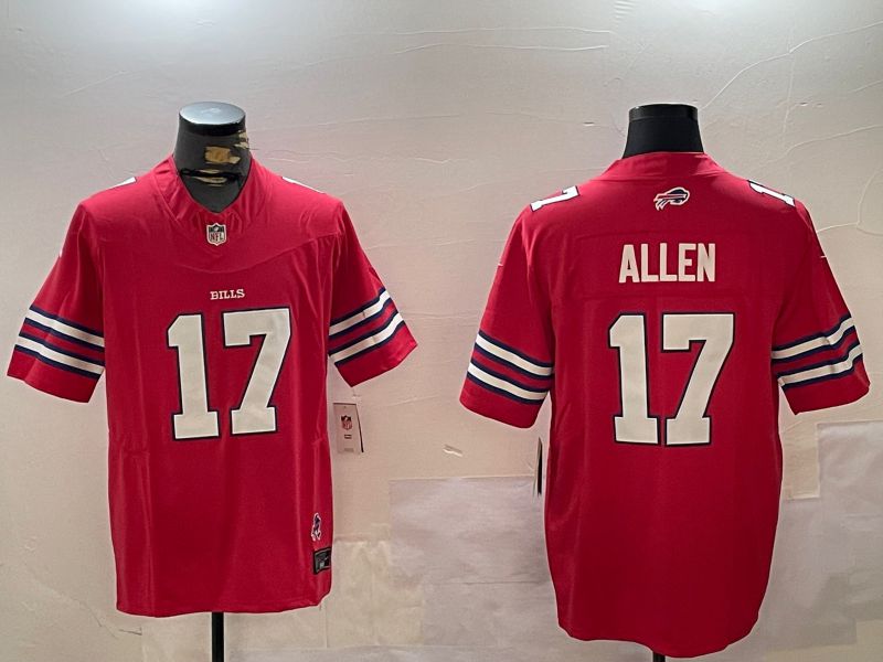 Men Buffalo Bills 17 Allen Red Second generation 2024 Nike Limited NFL Jersey style 2